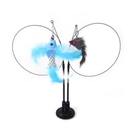 Funny Cat Toys Double Headed Suction Cup Cat Teaser Stick Removable Handheld Cat Interactive Toy Mouse Feather Bell Pet Supplies