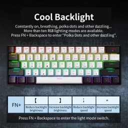 Mechanical Keyboard Gamer 60% Mini 6 1Keys Backlit PC Switches Keyboards Portable Wired Cute Laptop Key Board Teclado Mecanico