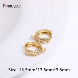 Earring Making Supplies Gold Plated Zircon Earwire Earring Hooks DIY Women Earring Jewelry Making Accessories Wholesale