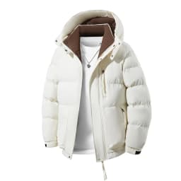 Men Plus Size Hooded Cotton Coat L-8XL Winter Thickened Warm Puffer Jacket for Big Tall Guys 140kg Casual Versatile Trendy Style