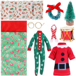 Christmas Doll Accessories Set For Babi 30 CM Doll Clothes Dress For Elf Doll,Toys For Girls,Free Shipping,Christmas Gift