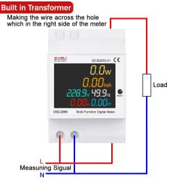EARU 6IN1 Din Rail 110V 220V 380V 100A Voltage Current Frequency Power Factor Active Electric KWh Energy Meter Monitor Voltmeter