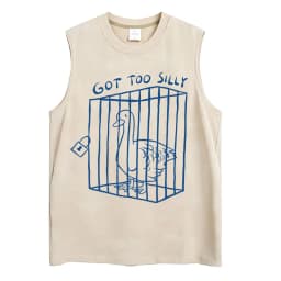 Washed Funny Goose Tank Tops Mess with The Honk You Get The Bonk Graphic T Shirts Vintage Unisex Loose Cotton Sleeveless Vests