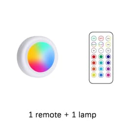 RGB LED Under Cabinet Lights with Remote Control Battery Powered Wireless Dimmable Night Lamp LED Lights for Home Wardrobe Light