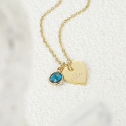 Esme Heart and Birthstone Personalised Name Necklace Personalized Customized Love Pendant Stainless Seel Necklaces for Women