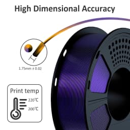 Geeetech Tri Color Silk PLA Filament, 3D Filament 1,75 mm 1KG Spool Wire (+/-0.03mm) Vacuum Packaging, Special Color