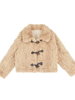 Premium Short Fur Jacket Women's Thickened Plush Outerwear Autumn Winter New Style Brand Button Design Straight Cut Long Sleeve