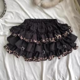 Kawaii Mini Cake Patchwork Leopard Skirt Womens Harajuku Sexy High Waist Ruffled Skirts Y2k Aesthetic Sweet Grunge Gothic Faldas
