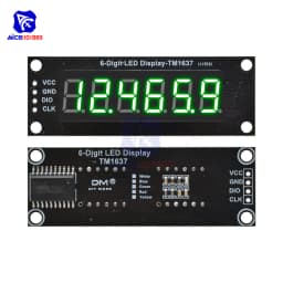 diymore 0.36 inch TM1637 6 Bits 7 Segment Digital LED DIsplay Module I/O Interface 5 Color Available for Arduino