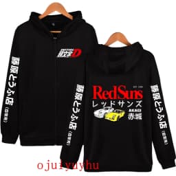 AE86 Zip Up Hoodies Initial D Korean Style Zippper Jackets Sweatshirts Anime Gothic Y2k Pullovers Mange Vintage Streetwear