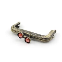 10pcs 8.5cm Lotus Head Beads Bronze Flat Edges Square Metal Purse Frame Handle for Clutch Bag Accessories Making Kiss Clasp
