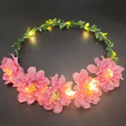 Elegant Simulation Rose Flower Wreath Headband Luminous Tiara Flower Crowns LED Light Garland Glowing Wreath Wedding