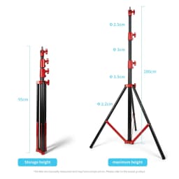 SH 2.9m Light Stand With Stainless Steel Kit Cross Arm With Weight Bag Photo Studio Accessories Extension Telescopic Rod 2.49M