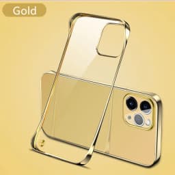 Plating PC Hard Frameless Phone Case For iPhone 11 12 13 14 15 16Pro Max XSMAX X XR XS 7 8PLUS Glossy Boundless Clear Back Cover