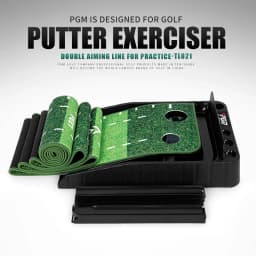 PGM TL021 indoor golf velvet rubber bottom putter trainer practice mat, 3M with return lane