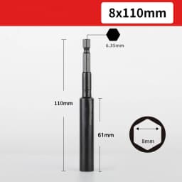 110mm Deepen Socket Wrenches Hexagon Nut Driver Drill Bit H8-H14 Sleeve Adapter Auto Repair Workshop Work Construction