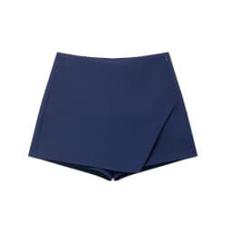 Women's Asymmetric Solid Color Skort Casual Side Zipper Shorts Skirts for Spring Summer Fashion