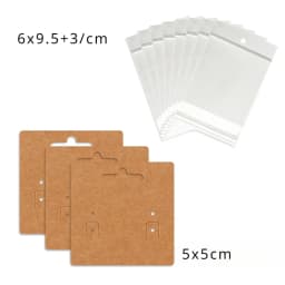 50 Pcs 5x5cm New Pattern Hangable Earrings Jewelry Display Paper Card With Or Without Bags Wholesale Packaging Business Supplier