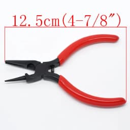 DoreenBeads Round Nose and Concave Pliers Beading Red Color DIY Making Jewelry Tool 12.5cm, sold per packet of 1