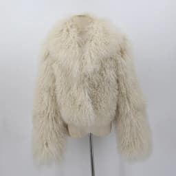 PINK JAVA QC23050-2 new arrival real mongolia sheep fur jackets women winter fur coat wholesale hot sale