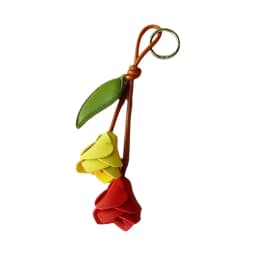 Multi-color Purple Pu Leather Flower Pendant Hanger Lavender Pu Flower Keychain Weave Fashion Bag Charm Car Keyring