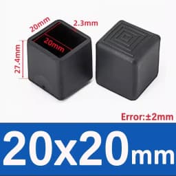 Black Square Chair Leg Caps PVC Non-slip Table Foot Dust Cover Socks Floor Protector Pads Pipe Plugs