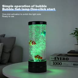 Colorful LED Bubble Fish Tank Night Light, 7-Color Changing Simulated Aquarium Atmosphere Lamp for Home Bedroom Desk Decoration