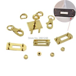 New Small Rectangle Eyelets Lock Hanger For Bags Hardware Wholesale Fashion a set of Locks Fittings Woman Bag Handbags Purse