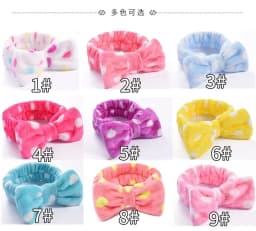 Stripe Polka Dots Leopard Coral Fleece Soft Headband Cross Top Knot Hairband Women Girls Wash Face Spa Headwear Hair Accessories