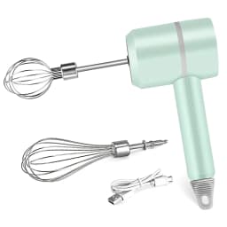 Cordless Electric Hand Mixer,USB Rechargable Handheld Egg Beater with 2 Detachable Stir Whisks 3 Speed Modes,Baking At Home For