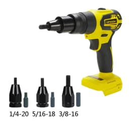 HIFESON Electric Rivet Gun Rechargeable Automatic Rivet Nut Gun Riveting Tool Nut Head M3-M10 Without Battery
