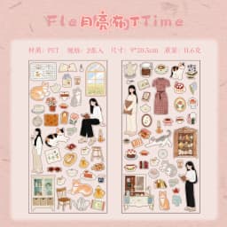 2sheets Creative Character Life Small Pattern PET Stickers DIY Diary Phone Case Scrapbook Aesthetics Stationery Stickers