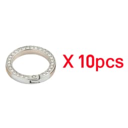 5-30pcs Bling Rhinestone Spring O-Rings round Hooks Clip Carabiner Buckle for DIY Keyrings Handbag Purse Car Keychain Accessory