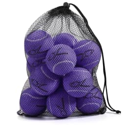 12pcs Tennis Balls with Mesh Carry Bag Practice Ball High Elasticity Pet Dog Playing Balls Outdoor Training Sports Rubber Tennis