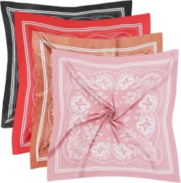 4 Pcs Large Bandanas Silk Square Head Scarfs Scarves Bandanas Neck Scarf Bandana for Women Girls