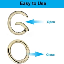 2Pcs Silver Metal Spring O-Ring Buckles Clips Carabiner Purses Handbags Buckles Round Push Snap Hooks DIY Accessories