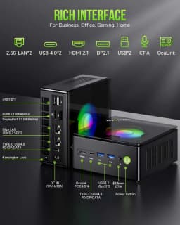 GMKtec K11 Nucbox AMD R9 8945HS Mini PC DDR5 5600MT/s SSD PCIe4.0 Win11 Pro Quad Screen Display OCulink Desktop Gaming Computer