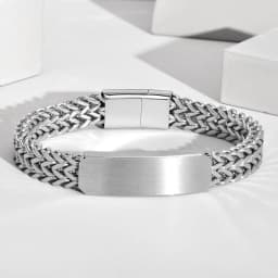 10mm Punk Matte Custom TEXT Name Men Stainless Steel Cuban Chain band Smooth Engrave Logo Id Bracelets Gift Jewelry