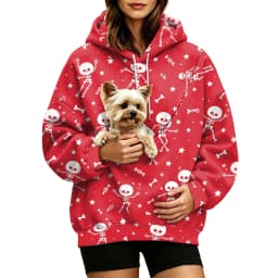 Women Fall And Winter Hoodie With Pet Pouch Oversized Pocket Colorful Halloween Print Sweatshirt Women Sweater Zipper Pockets