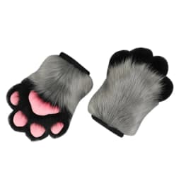 Wolf Dog Foxes Paw Claw Gloves Costume Accessories Cosplays Animal Furry Plush Full Finger Mittens Fursuit for Adults