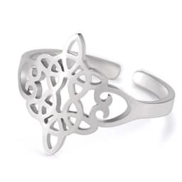 Celtic Knot Ring Stainless Steel Opening Adjustable Men's and Women's Witchcraft Talisman Jewelry Gift