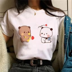 Bubu Dudu Female Designer Anime Cute Girl Pattern Fun Harajuku Summer Breathable Top Harajuku Sleeve Casual Aesthetic Clothes