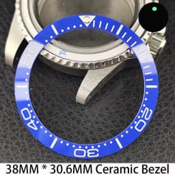 Sloping 38mm * 30.6mm Ceramic/Aluminum Bezel GMT and Diving Watch Insert Fits for 40mm Men's Watch Case Bezel Replacement Insert