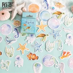 46pcs Deep Sea Realm Decorative Boxed Stickers Cute Animals Scrapbooking Label Diary Stationery Album Phone Journal Planner
