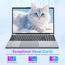 Xiaman 15.6" Laptop Computer Intel Core i3 Notebook PC Fingerprint Unlock Windows 11 Pro 16GB RAM 512GB 1TB SSD HD 1080P Laptops