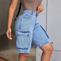 Straight Leg Shorts Casual Distressed Wash with Regular Thickness Summer Season Mid Rise Waist No Stretch Wrinkle Women Shorts