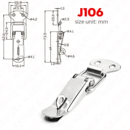NAIERDI 6PCS Mild Steel Hasp Cabinet Boxes Spring Loaded Latch Catch Toggle Hasp For Sliding Door Window Hardware Tool Box Lock