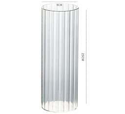 Ribbed Cylinder Glass Candle Holder Home Decor Pillar Candles Glass Vase Floating Candle Wedding Ornaments Tealight Candlestick