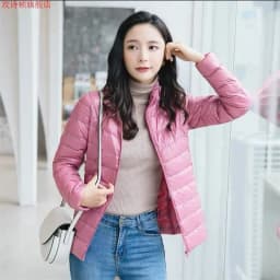 Down Jacket Women Parkas Windproof Puffer Coat New Autumn Winter Warm Stand-UP Collar Thin Cotton Coat Short Overcoat Top Ladies