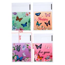 50pcs Opp Plastic Bag Self Adhesive Ocean Mermaid Transparent Plastic Bags Beads Jewelry Storage Packaging Gift Bag Card Holder